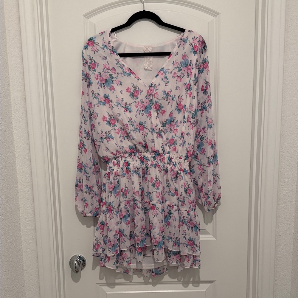 Sadie & Sage Floral V-Neck Long Sleeve Dress